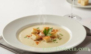 Supa crema de dovlecel, cu crutoane